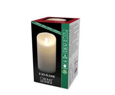 Konstsmide 3D Living candela senza fiamma luce a batteria con 4Â o 8Â ore Funzione timer 13.5Â x 7.5Â cm, bianco caldo, cera, Warm White, 18 x 10 cm