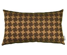 Linne 563009, Federa per Cuscino, Motivo Pied-de-Poule, Marrone (Braun)
