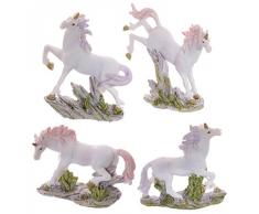 Subitodisponibile Statua Statuina Unicorno su Roccia 5 8 cm, Multi, Height 5.5-8.5cm Width 6.5-8.5cm Depth 3cm