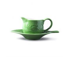 WM Bartleet & Sons Raditional Mint salsiera in porcellana con supporto/piattino Green