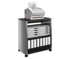 Durable 3101125 - Mobile multifunzione, 3 ripiani, ripiano centrale regolabile, 770x820x440 mm, carbone/argento metallizzato