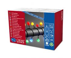 Konstsmide 3696-507 - Catena di luci LED con sfere, diodi grandi e rotondi, 80 sfere colorate, 24 V, cavo nero
