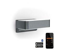 Steinel Lampada da parete L 810 SC, sensore di movimento a 160°, 9,8 W, collegabile tramite app, in alluminio