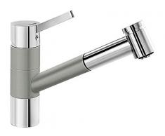 BLANCO TiVo, Rubinetto della Cucina, Silgranit Look, ad Alta Pressione, perlgrau/Chrom, Niederdruck