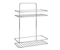 Metaltex Reflex Chrome mensola Rettangolare 2 Piani, Filo Ferro, Cromato, 26x13x35