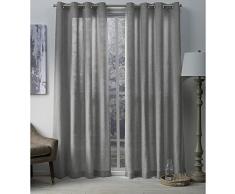 Exclusive Home Coppia di Tende con Occhielli, per Finestra Tenda a Pannello, Poliestere, Tortora, 84Â x 54Â x 0.2Â cm