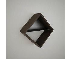 Homemania Mensola Phuket, Legno, Wenge-Nero, 56x20x56 cm