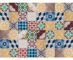 Viniliko Vintage Tiles Tappeto in Vinile, Multicolore, 100 x 133