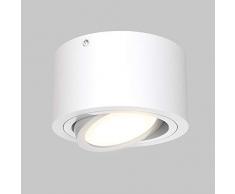 Briloner Leuchten Plafoniera a LED, 5 W, riflettore orientabile, 470 Lumen, 3.000 Kelvin, Bianco, Ã 9 cm