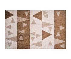 Lifestyle-Mat 100185 Tappetino Triangolo Antiscivolo e Lavabile, Ideale per lingresso, Il Guardaroba o la Cucina, 50 x 75 cm, Marrone/Beige