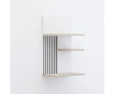 Homemania Mensola Madera, Legno, Bianco-Rovere-Nero, 40x20x60 cm