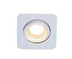 Brilliant G94651/05 Easy Clip - Faretto da incasso a LED, 8,2 x 8,2 cm, orientabile a 1 luce, GU10, LED da 5 W, 350 lm, 2700 K, in metallo, protezione dalla pioggia, colore: Bianco caldo