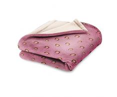 Emoji Lucy Coperta in Pile, Poliestere, Rosa, Singolo, 190Â x 120Â x 3Â cm