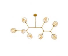 Homemania Lampada a Sospensione Lego Lampadario a Sfera, Oro in Vetro, 180 x 25 x 100 cm, 8 x E27, 40W