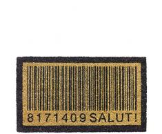 laroom Zerbino comica Motivo Code Barre-Salut, Jute And Base Antiscivolo, Marrone, 40Â x 70Â x 1.8Â cm
