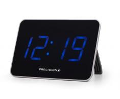 Precision, Orologio LED radiocontrollato, Nero (Black/Silver)