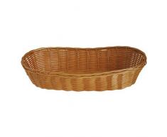 JVL Cestino ovale in rattan sintetico, lavabile in lavastoviglie, dimensioni 38 x 15 x 8 cm