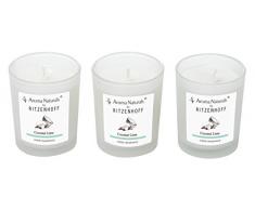 RITZENHOFF 5040001Â Aroma Naturals Nature Candela profumata, Set da, Vetro, Turchese/Latte, 5Â x 5Â x 6Â cm, 3Â unitÃ 