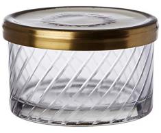 Better & Best - Scatola Rotonda Grande, Color Crema Dorata, Dimensioni 10,5 x 10,5 x 6,5 cm, Materiale: Vetro/Metallo