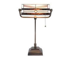 Clayre & Eef 5LL-5193 Tiffany Lampada da Tavolo, Vetro/Poliresina, Multicolore, 31 x 30 x 52 cm