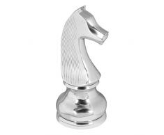Wohnling scacchi figura Springer di grandi decorazioni di alluminio, design Statue in X XL, 60Â cm figura decorativa in alluminio lucidato, Moderno Arredo Casa, gigantesca oggetti decorativi per casa argento
