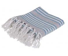 Out of the blue Asciugamano Fouta Bianco/Blu (per Sauna & Spiaggia), 80% Cotone & 20% Poliestere, 80 x 170 cm