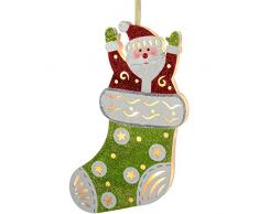 WeRChristmas - Decorazione natalizia in calza di Babbo Natale, multicolore, 44 cm