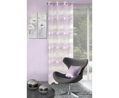 Eurofirany Zas/Tako/J. Fiol - Tenda con occhielli Tako a strisce, poliestere, rosa, 0,02 x 140 x 250 cm