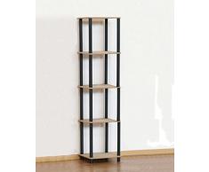MODO24 Tubo di plastica scaffale 5 Ripiani Larghezza 40 cm Camera da Letto Ufficio di Libri di Keller Regal DEDAL 5L (Nero)