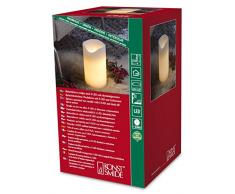 Konstsmide 1941-100 / Candela LED in cera bianca con effetto di cera sciolta interruttore e sensore di luci 20 cm / 2 diodi bianco caldo fiammeggianti/a batteria