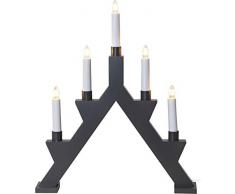 Star - Candelabro da finestra in legno, colore: Bianco/Grigio
