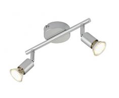 Briloner Leuchten Faretti faretto da soffitto plafoniera, lampada da soffitto, a LED, salotto lampada Spot soffitto, cameretta, Ceiling Lighting, Lampada da soffitto soggiorno cameretta per camera da letto, colore: titanio, 2 x