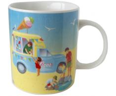 Puckator Tazza mug colazione in Ceramica Bone China Spiaggia Jan Pashley