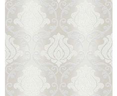 A.S. Creation - Carta da parati, colore: Beige/Grigio/Crema/Argento/Metallico, 10,05 m x 0,53 m