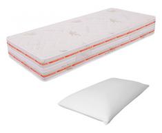 MiaSuite MATERASSO SINGOLO SFODERABILE MEMORY FOAM 6 CM 80X195 ALTO 25 CM + CUSCINO MEMORY FOAM ALTO 13 CM RELAX ORTOPEDICO
