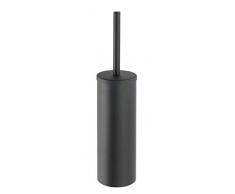 Wenko Porta scopino WC Bosio, Acciaio Inox antiruggine, Nero Opaco, 9 x 40.5 x 13 cm