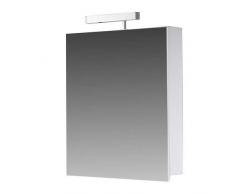 Eurosan armadietto a Specchio, Super Piatta, alogena Lampada, Bianco, Berlino, Legno, Legno, Bianco, 50 x 62 x 13 cm