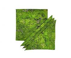 FOONKA - Tovaglioli in Cotone Moos, 36 x 36 cm, Set da 4 Pezzi, 100% Cotone, Verde