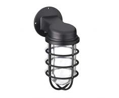 Relaxdays Lampada da Parete, Stile Industriale, Applique per Interni, Design Vintage, Nero, HxLxP: 26 x 10 x 26 cm