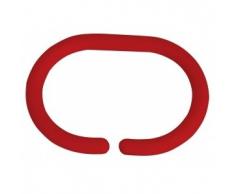 MSV 140849 - Lotto di 12 Anelli per Tenda della Doccia, 6 x 0,4 x 4 cm, in plastica e Polipropilene, Confezione da 12, Colore: Rosso