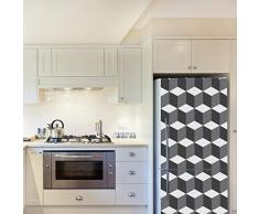 Walplus â Adesivi da Parete 3d cubes Pattern 4 confezioni Frigo Decorazioni rimovibile adesivi decalcomanie arte salotto cucina mobili arredamento decorazione per la casa, ristoranti, hotel, Multicolore