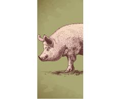 PeelitStickit 024 60 x 130 cm, Altezza: Maialino in Pelle di Alta qualità , con Adesivo da Parete, Motivo: Animali