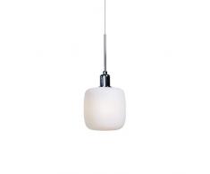 SP Light and Design Diva sospesione Singola, Struttura Cromo, Vetro Bianco Lampada a Sospensione 4 W