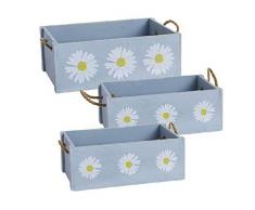 Dcasa - Set di 3 scatole in Legno per Decorazioni Festive e Articoli per la casa, Unisex, per Adulti, Multicolore (Multicolore), Unico