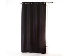 Douceur d interno tenda a occhielli 140 x 280 cm microfibra unita assoluto, Poliestere, Nero, 280 x 140 cm