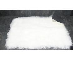 bokke Tibet Coperta di Pelliccia di Agnello, Naturale, Colore: Bianco Naturale, 120Â x 80Â cm