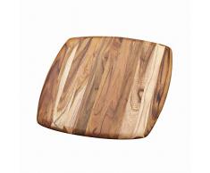 Teak casa Tagliere 30,5Â x 30,5Â x 1,4Â cm con Bordi arrotondati, in Legno di Teak, Marrone, 30.5Â x 30.5Â x 1.4Â cm
