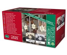 Konstsmide 4436-103 / Tenda di fiocchi LED in acrile set da 5 pezzi / 30 diodi bianco caldi / 24V trasformatore da interno/cavo trasparente