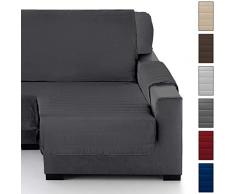 Eiffel Textile Copri Divano Imbottito, Braccio Destro 280, 100% Poliestere, Grigio Scuro, 280Â x 200Â x 4Â cm