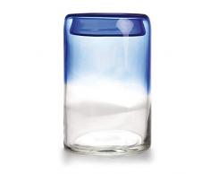 EUROCINSA Ref.14006 Vaso Portavivande in Vetro, Trasparente, Blu, 20 Ãx31,5 cm